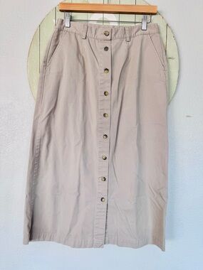 Cabin creek maxi skirt 100% cotton tan size 12 vintage skirt